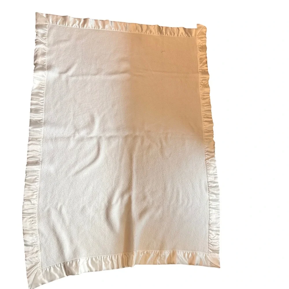 North Star Baby Blanket Satin Trim‎ Ivory Thermal Crib 39x54 Soft USA